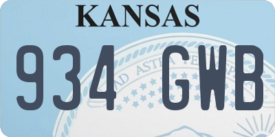 KS license plate 934GWB