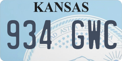 KS license plate 934GWC