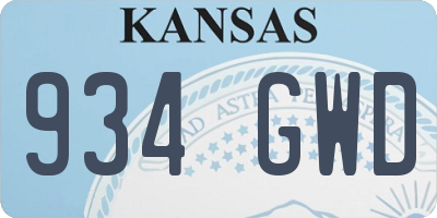 KS license plate 934GWD
