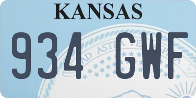 KS license plate 934GWF