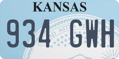 KS license plate 934GWH