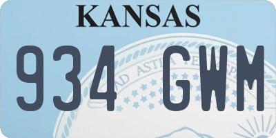 KS license plate 934GWM