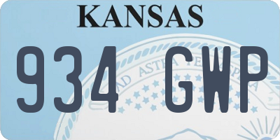 KS license plate 934GWP
