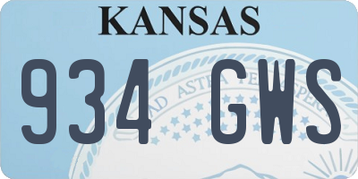 KS license plate 934GWS