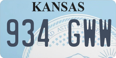 KS license plate 934GWW