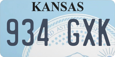 KS license plate 934GXK