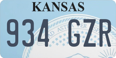 KS license plate 934GZR
