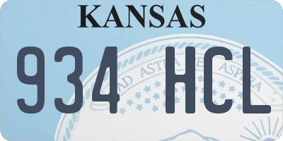 KS license plate 934HCL