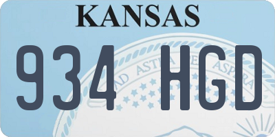 KS license plate 934HGD