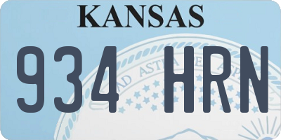 KS license plate 934HRN