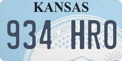 KS license plate 934HRO