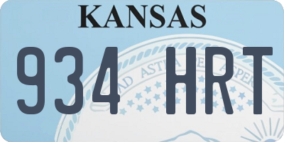 KS license plate 934HRT