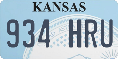 KS license plate 934HRU
