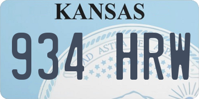 KS license plate 934HRW