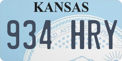 KS license plate 934HRY