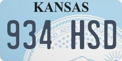 KS license plate 934HSD