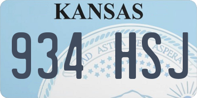KS license plate 934HSJ