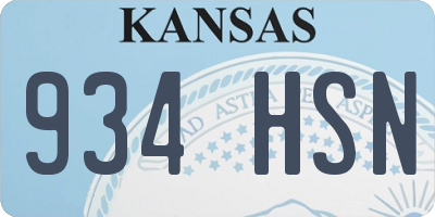 KS license plate 934HSN