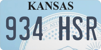 KS license plate 934HSR