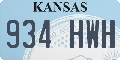 KS license plate 934HWH