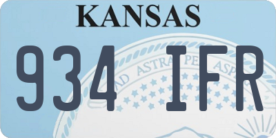 KS license plate 934IFR