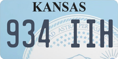 KS license plate 934IIH