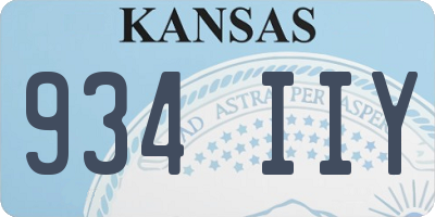 KS license plate 934IIY
