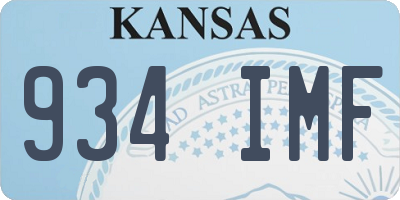 KS license plate 934IMF