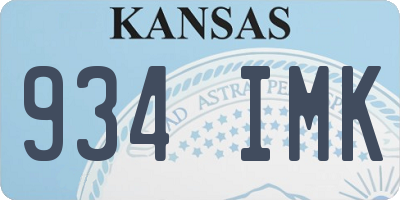KS license plate 934IMK