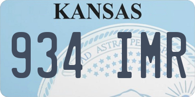 KS license plate 934IMR
