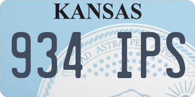 KS license plate 934IPS