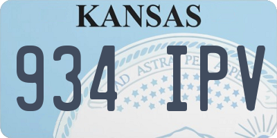 KS license plate 934IPV