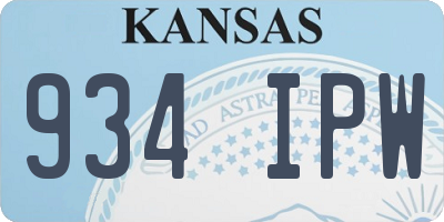 KS license plate 934IPW