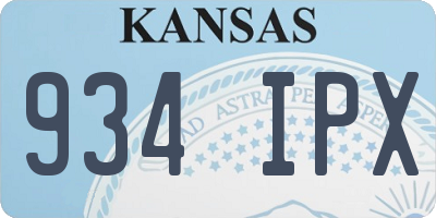KS license plate 934IPX