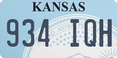 KS license plate 934IQH