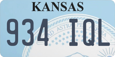 KS license plate 934IQL