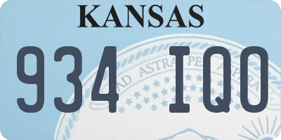 KS license plate 934IQO