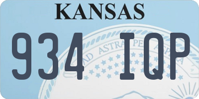 KS license plate 934IQP