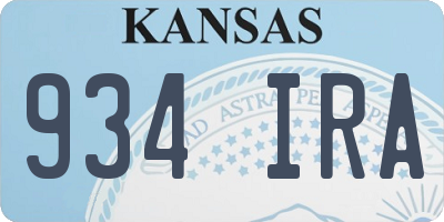 KS license plate 934IRA