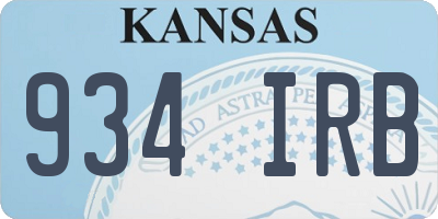 KS license plate 934IRB