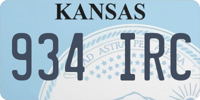 KS license plate 934IRC