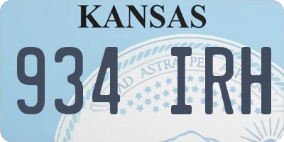 KS license plate 934IRH