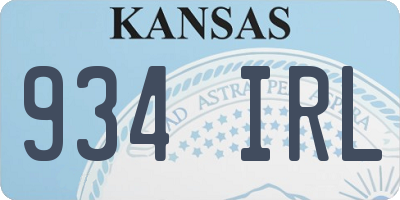 KS license plate 934IRL
