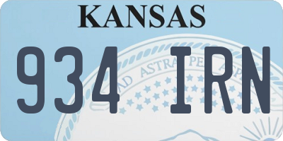 KS license plate 934IRN