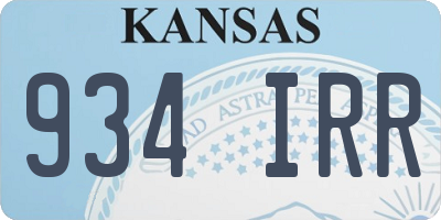 KS license plate 934IRR