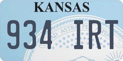 KS license plate 934IRT