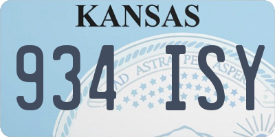 KS license plate 934ISY