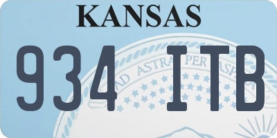 KS license plate 934ITB