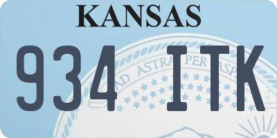 KS license plate 934ITK