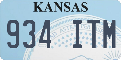 KS license plate 934ITM